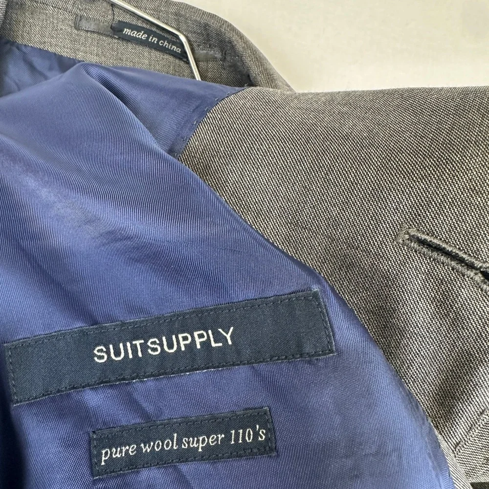 Suitsupply Pure Wool Super 110s Sport Coat Gray Blue‎ Lined EU 54 / 44R